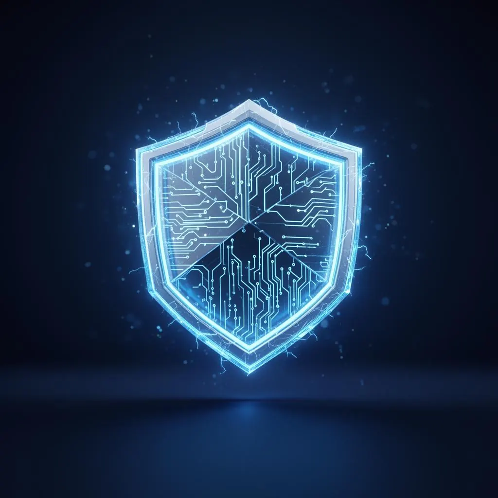 Glowing digital shield representing NordVPN encryption